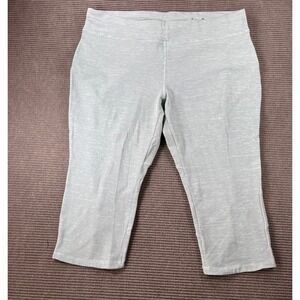 Avenue Womens Plus Size 22/24 Striped Cropped Leggings Capri Navy White RN138302